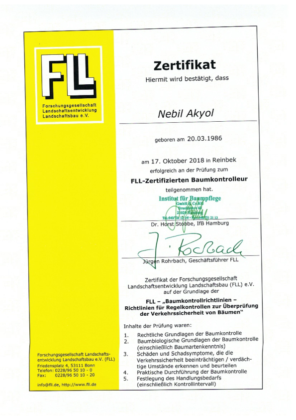 Baumkontrolleur Nebil Akyol