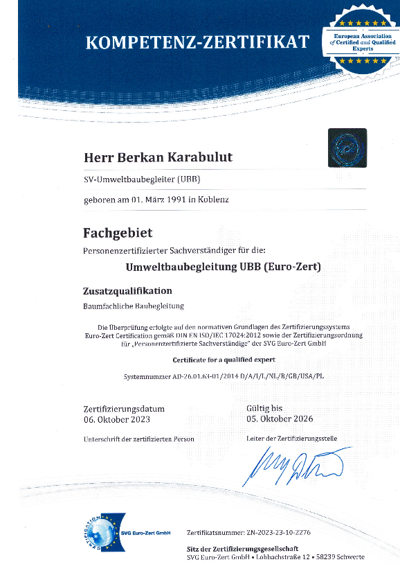 Berkan Karabulut Umweltbaugebleitung