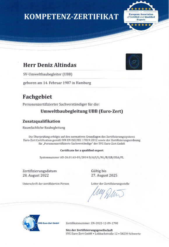 Umweltbaubegleitung UBB Deniz Altindas